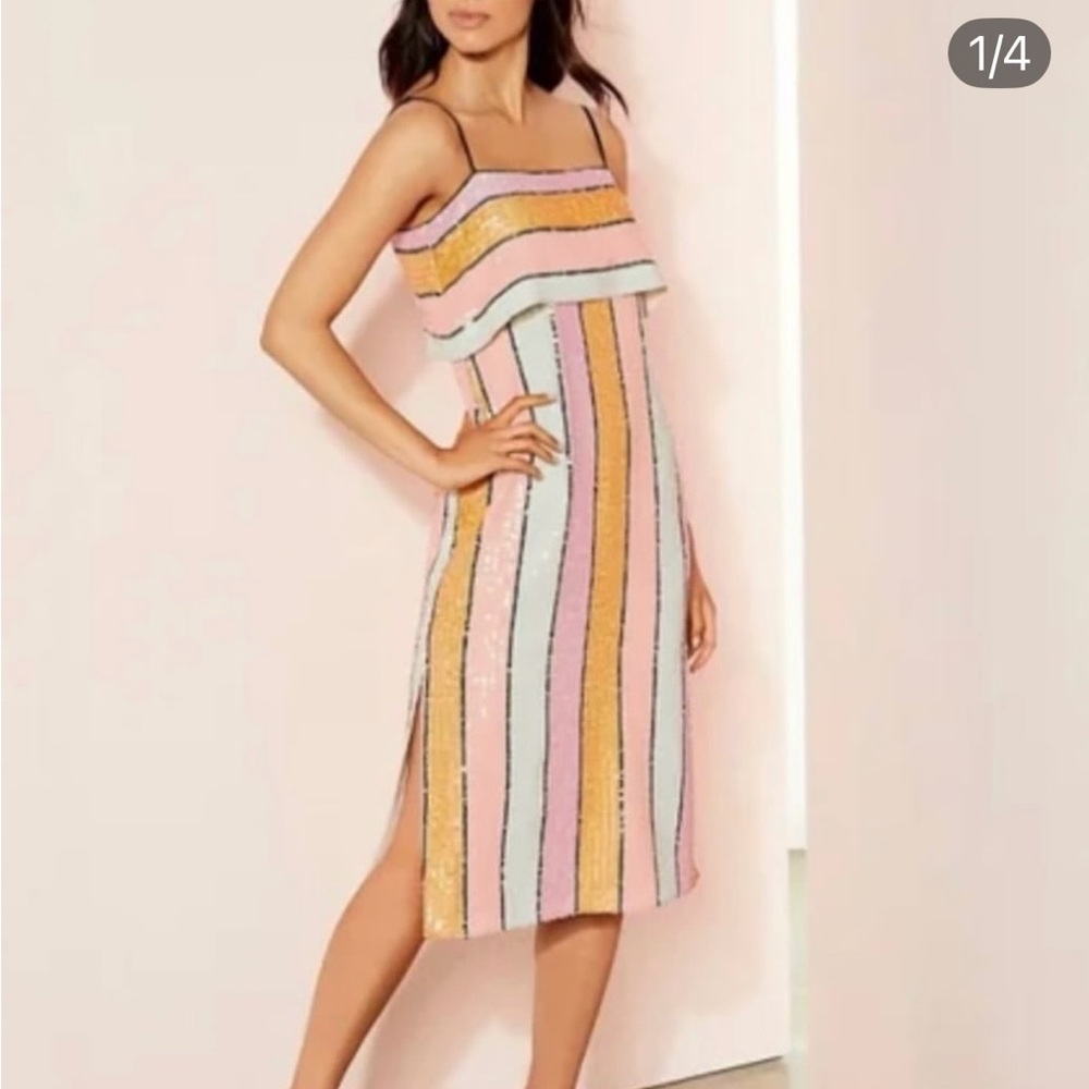 Striped Multicolor Sequin Dress